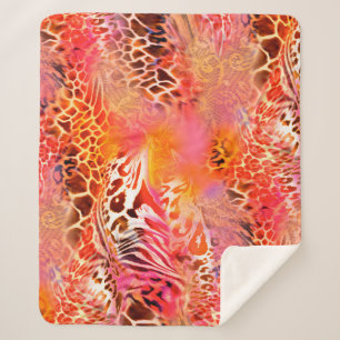 Cobertor Sherpa padrão de pele leopardo leopardo leopardo,abstrato