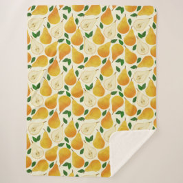 Cobertor Sherpa Padrão de Peras de ouro