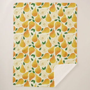 Cobertor Sherpa Padrão de Peras de ouro