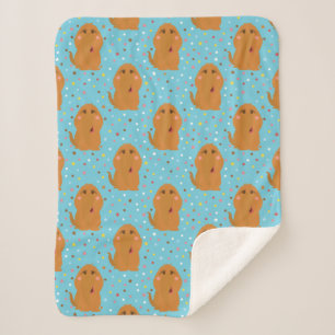 Cobertor Sherpa Padrão de Pontos e Estrelas Azuis do Snuffleupagus