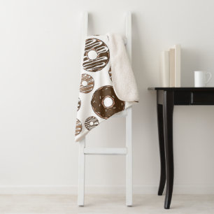 Cobertor Sherpa Padrão de rosquinha, Rosquinhas de chocolate, Rosq