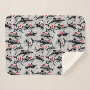 Cobertor Sherpa Padrão de Shark de papais noeis