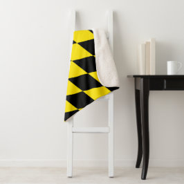 Cobertor Sherpa Padrão de Sinalizador Diamante da Baviera Preta e