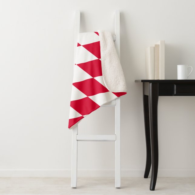 Cobertor Sherpa Padrão de Sinalizador do Diamante da Baviera Verme (In Situ)