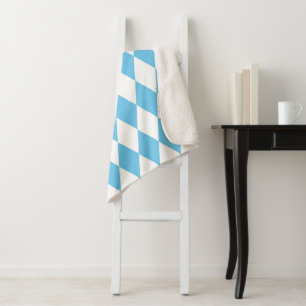 Cobertor Sherpa Padrão de Sinalizador Rhombus da Baviera Azul e Br