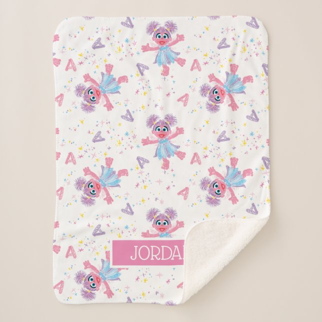 Cobertor Sherpa Padrão de Sparkle do Abby Cadabby Personalizado (Frente)