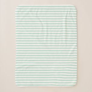 Cobertor Sherpa padrão de Stripes brancas verde de menta do mar