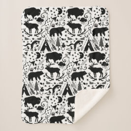 Cobertor Sherpa Padrão de Tepee Buffalo do Estaleiro Florestal