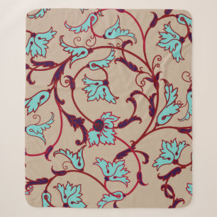 Cobertor Sherpa Padrão de textura floral vítrea. Padrão sem costur
