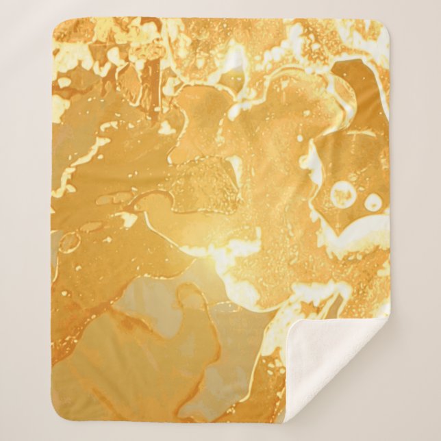 Cobertor Sherpa Padrão de Tinta Amarela do ouro (Frente)
