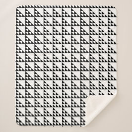 Cobertor Sherpa Padrão de triângulo geométrico branco e preto