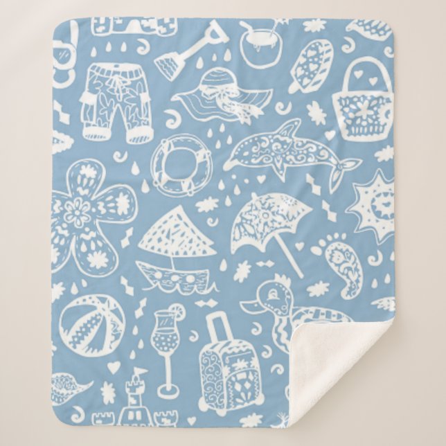 Cobertor Sherpa Padrão de Verão (Frente)