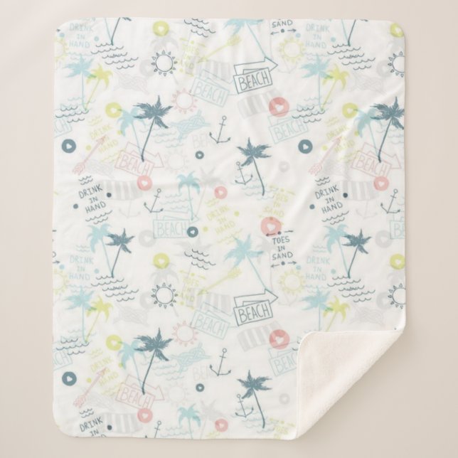 Cobertor Sherpa Padrão de Verão (Frente)