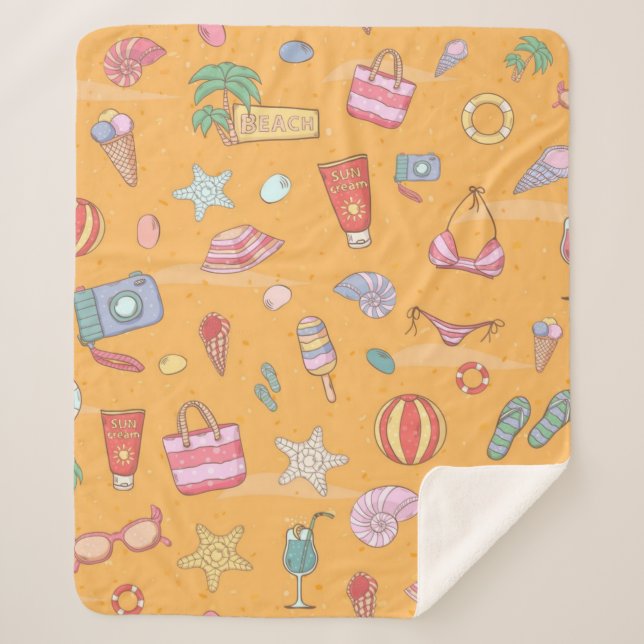 Cobertor Sherpa Padrão de Verão (Frente)