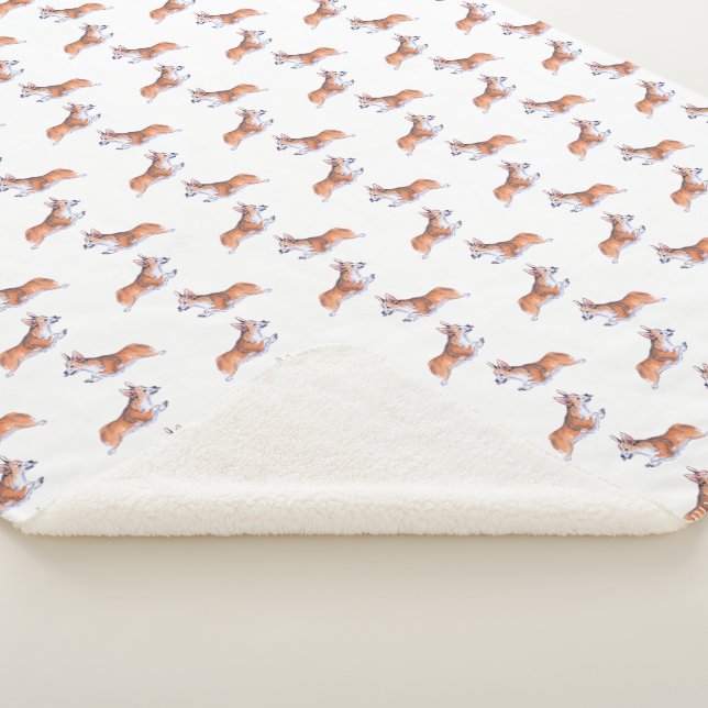 Cobertor Sherpa Padrão de verão de voo de Corgi (3/4)