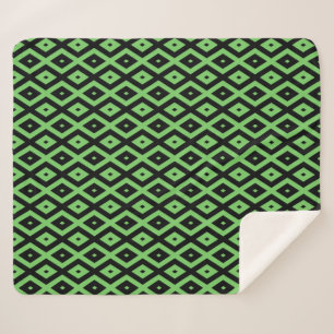 Cobertor Sherpa Padrão de verde limão e diamante preto