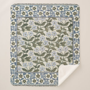 Cobertor Sherpa Padrão de Vieira Azul do Periwinkle Vinca