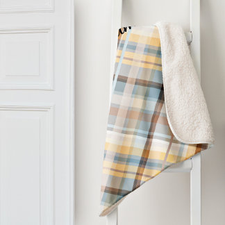 Cobertor Sherpa Padrão de Xadrez do Pastel Elegante Sherpa Blanket