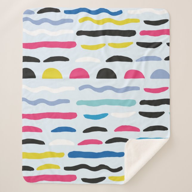 Cobertor Sherpa padrão decorativo geométrico sem costura abstrato  (Frente)