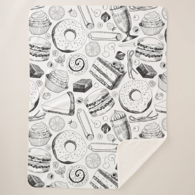 Cobertor Sherpa Padrão delicioso (Frente)