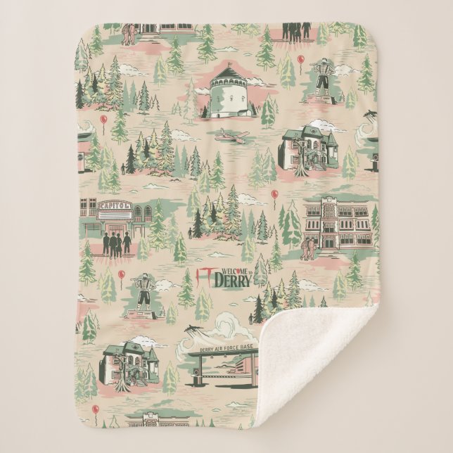 Cobertor Sherpa Padrão Derry Locations (Frente)