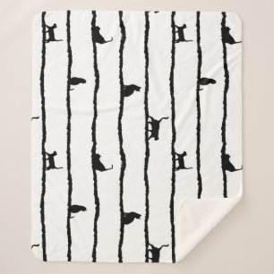 Cobertor Sherpa Padrão Desenhado de Abstrato de Faixa Silhueta de 