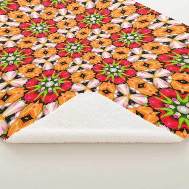 Cobertor Sherpa Padrão do Buquê Tulips (3/4)