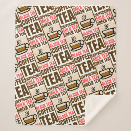 Cobertor Sherpa PADRÃO DO CAFÉ, Sherpa Blanket