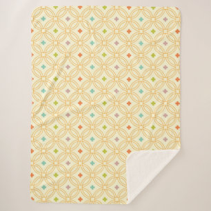 Cobertor Sherpa Padrão do Círculo Geométrico de Bloqueio Retroativ