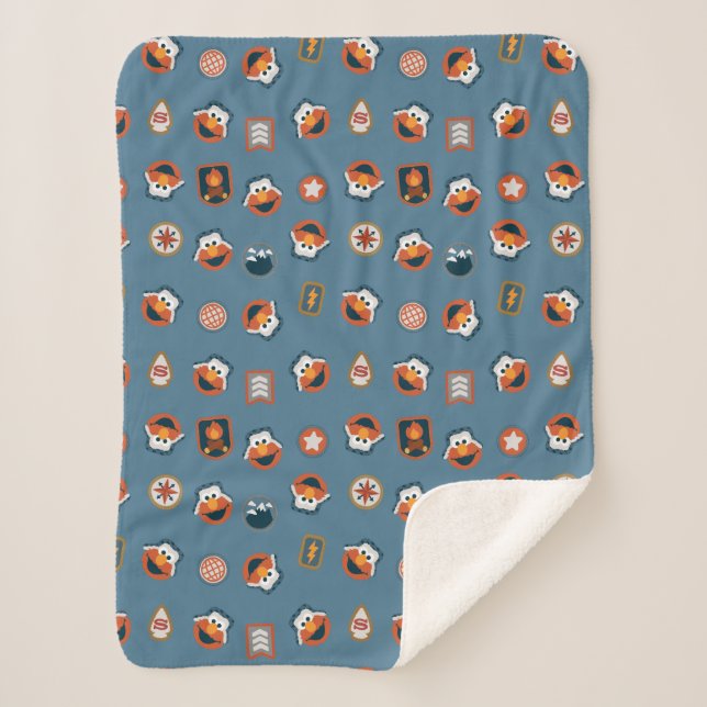 Cobertor Sherpa Padrão do Explorador Elmo Woodland (Frente)