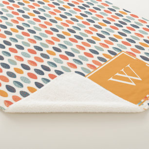 Cobertor Sherpa Padrão do Monograma Botânico Folheto Laranja-Claro