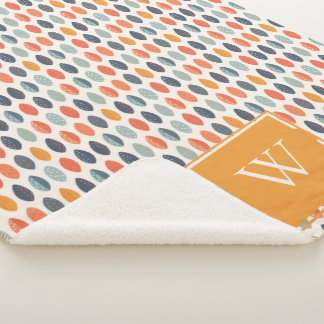 Cobertor Sherpa Padrão do Monograma Botânico Folheto Laranja-Claro