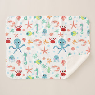 Cobertor Sherpa Padrão do mundo do mar