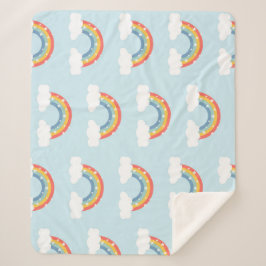 Cobertor Sherpa Padrão do Rainbow Kids