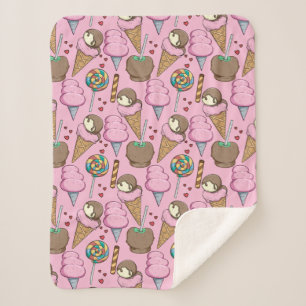 Cobertor Sherpa padrão do sorvete   Padrão do lombo   pirulito 26