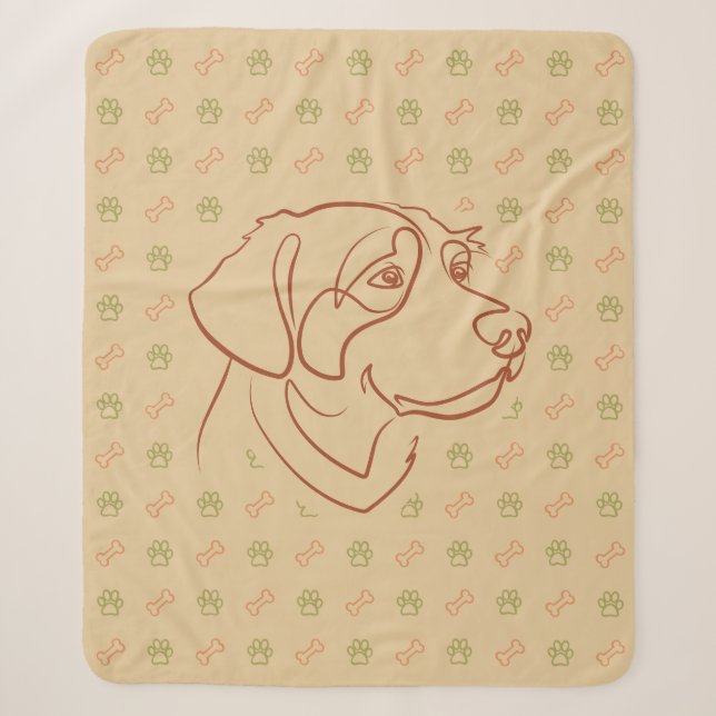 Cobertor Sherpa Padrão Dourado Retriever (Frente)