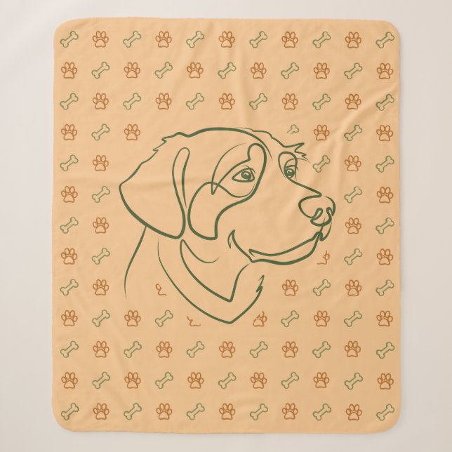 Cobertor Sherpa Padrão Dourado Retriever (Frente)