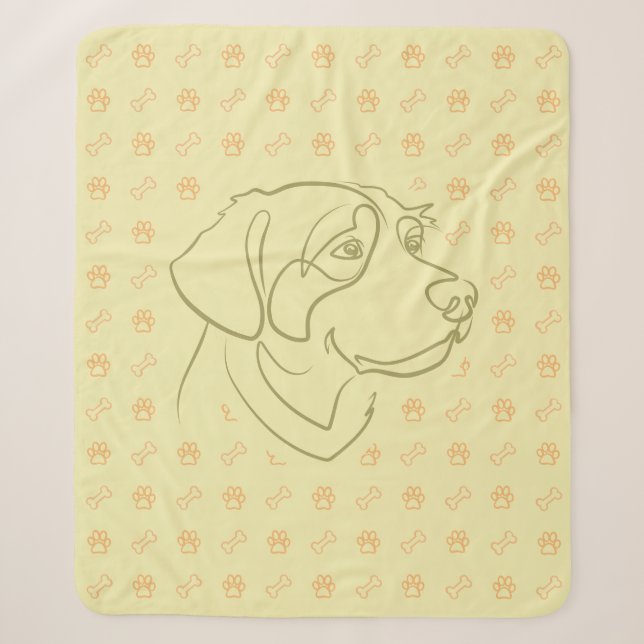 Cobertor Sherpa Padrão Dourado Retriever (Frente)