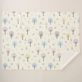 Cobertor Sherpa Padrão Escandinavo da Floresta Sem Olhos