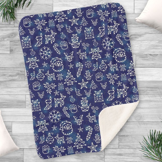 Cobertor Sherpa Padrão estelar das constelações de natal de invern (Criador carregado)