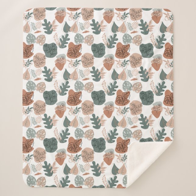 Cobertor Sherpa Padrão estético BOHO A12x4.branco (Frente)