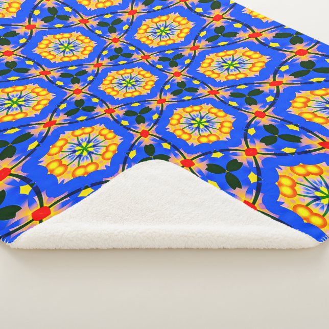 Cobertor Sherpa Padrão estético floral (3/4)