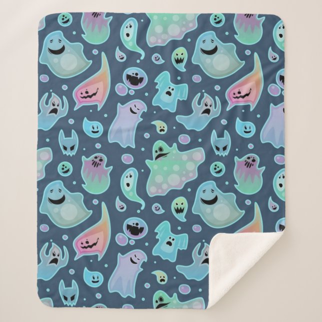 Cobertor Sherpa padrão fantasma (Frente)