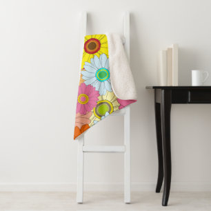 Cobertor Sherpa padrão floral