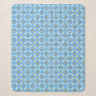 Cobertor Sherpa Padrão Floral Abstrato azul