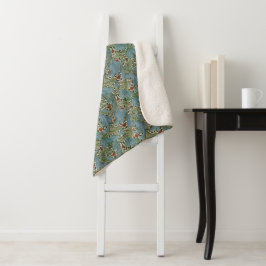 Cobertor Sherpa Padrão Floral Antigo William Morris Granville