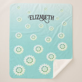 Cobertor Sherpa Padrão Floral Azul-Claro Personalizado