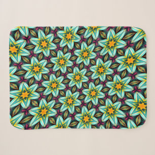 Cobertor Sherpa Padrão Floral das Estrelas Verdes