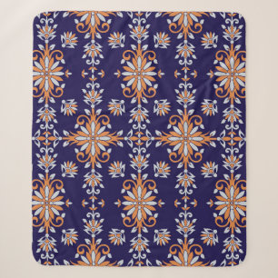 Cobertor Sherpa Padrão floral de colheita sem costura
