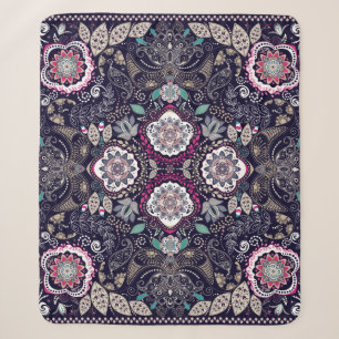 Cobertor Sherpa Padrão floral de Paisley